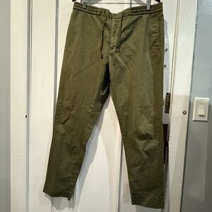 Officine Generale Olive Green Drawstring Chinos